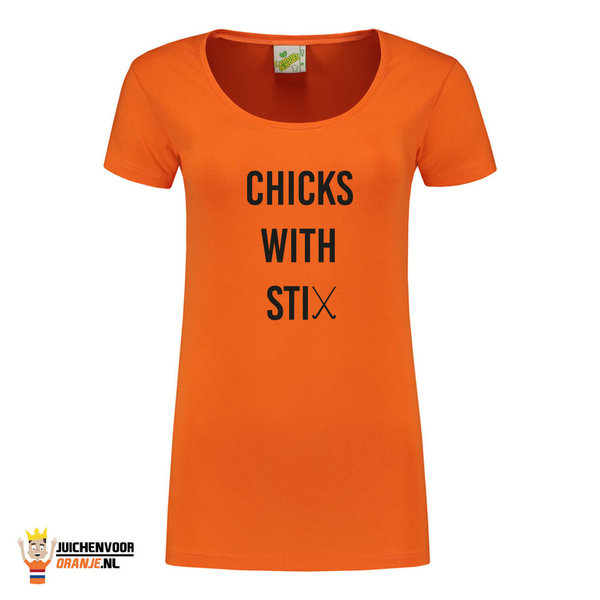Chicks with sticks T-shirt