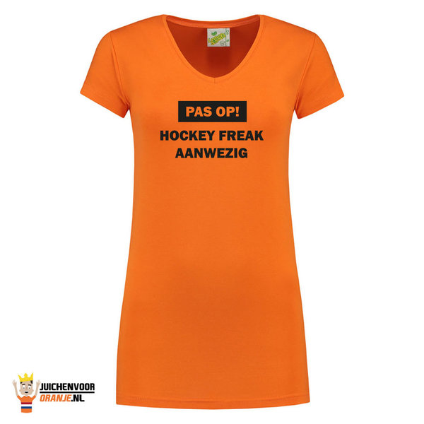 Pas op hockey freak aanwezig T-shirt