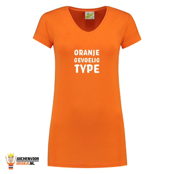 Oranje gevoelig type T-shirt